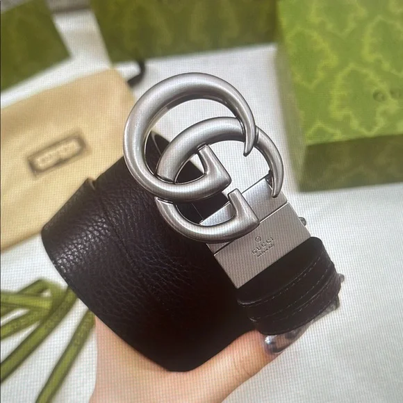 Gucci Black Leather Belt Bag with Silver Buckle - Picture 1 of 6